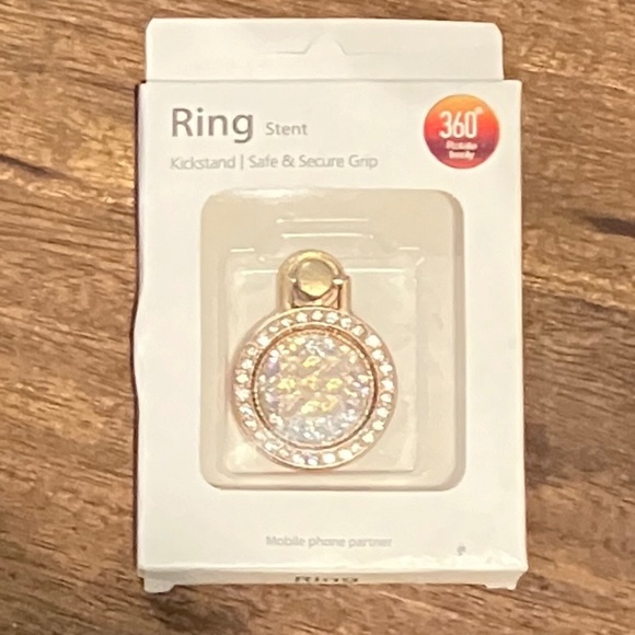 Phone Ring, iPad, Tablet Holder Kickstand GOLD with Crystals - NWOT - Picture 4 of 5